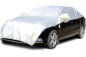 Konnfeir Mitad Cubierta de Coche con algodón Todas Las Estaciones para Fundas para Coche Impermeable para Universal (sedán)