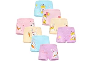 FedMois Culotte Fille Coton Boxer sous-vêtement 2-9 Ans, Lot de 8