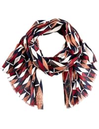 United Colors of Benetton Scarf, Bufanda para Mujer, Multicolor (Multicolor Black, White, Red, Brown), Talla Única