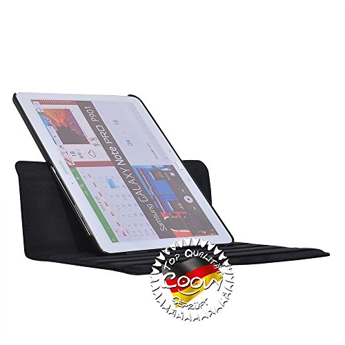 COOVY® 360° ROTATION COVER FÜR SAMSUNG GALAXY NOTE PRO 12.2 SM-P900 SM-P901 SM-P905 SMART HÜLLE TASCHE ETUI CASE SCHUTZ STÄNDER Farbe schwarz - 3