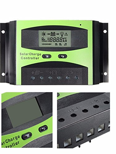 MOHOO 30A 12V-24V Solar Panel Regler Laderegler Intelligente Heim Verwenden PWM & WPC-Modus LCD Display Solarladeregler Mit USB Geeignet für Haus, Industrie, Gewerbe, Boot, Auto usw.# - 2