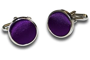 AAMERA Cufflinks for Men, Silver Tone Cuff Link Set for Weddings, Formal Dinners and Business Events, Round Shape with Bullet Back Toggle Closure, For All Cufflink Compatible Shirt