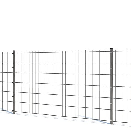 Preisvergleich Produktbild 25m Doppelstabmattenzaun Industriezaun Gartenzaun Gittermattenzaun 1430mm anthrazit