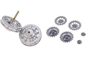 Hellery Silver Tiger Tank Metal Pulley Wheels for 1/16 RC Tiger Tank Spare Parts
