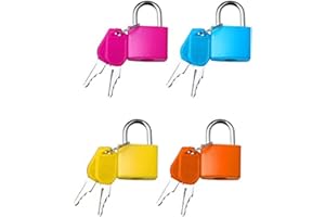 Lansonee 4 Pcs Suitcase Locks with Keys, Small Padlocks Luggage Locks Padlocks with Outdoor Travel Luggage Suitcase Baggage School Gym Lockers Laptop Bag