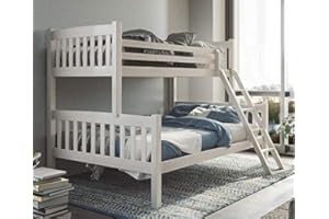 Mobelcenter - Litera Doble Blanco Decapado - Litera Doble de Pino Macizo - Litera Doble Matrimonio - Litera Triple - (1139)