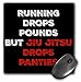 Price comparison product image 3dRose mp_224377_1 8" x 8" Running Drops Pounds but Jiu Jitsu Drops Panties Red and White Letter Mouse Pad
