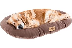 Ferplast Panier Chien Coussin pour Chiens Grands, Lavable, Tapis pour Niches et Voitures, en Micropolaire avec Rembourrage Doux, 100 x 63 cm. Taupe