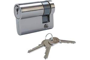 ANNTUK 30/10mm (40mm) Nickel Euro Single Cylinder Lock Barrel with 3 Keys for UPVC and Patio Doors