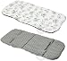REVERSIBLE cotton & minky Pram INSERT, LINER covers Universal ( bike / grey )