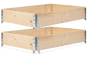 GARDIVO Hochbeet 120x80x20 cm - Palettenrahmen aus Holz - Garten Hochbeet - Holzrahmen faltbar, stapelbar, steckbar (2X Hochbeet Rahmen 120x80x20), GDV-0004-1