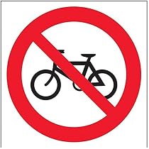 No Bicycles Metal Sign – 6x6 Inch – Parks & Trails – Made In USA