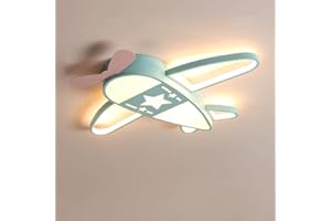 WANDUN Lámpara de techo de dibujos animados LED Luz de Techo para niños Aviones candelabros sala infantil dormitorio luces, habitación los muchachos cartoon Plafón [Clase de eficiencia energética A] ( Color