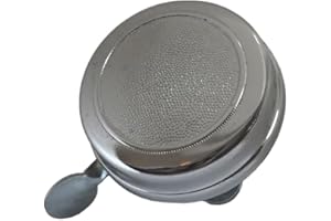 THINK ALOHA Campanello Bici Bicicletta Stile Vintage Retro Effetto Cromato in Acciaio Resistente Argento - Campanello Bici Universale - Accessori Bici Vintage - diametro 55 cm