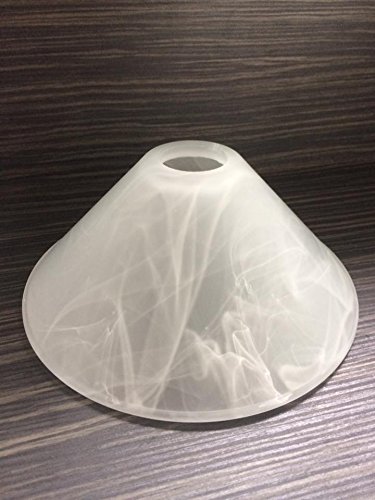 Ersatzglas /Lampenglas/Leuchtenglas/Ersatzglas/Lampe/Leuchten/E27 /Alabasterfarbig/Ersatzschirm/Lampenschirm Höhe 10 cm Fassung E27 Lochöffnung 41 mm Durchmesser unten 24 cm - 2