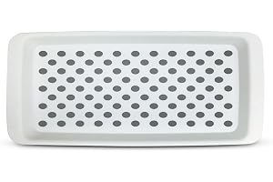 Freelance Anti-Slip Serving Tray, 33x15cm White BPA-Free PP, Rubber Base, Compact Handles Tea Service, Snacks, Elderly Care, Heat-Safe 80°C, 1-Year Guarantee
