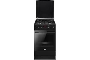 Amica SHEG 904 000 SM Standherd/mit Gaskochfeld und Elektro-Backofen / 50cm Breite/Schwarz-matt/Timer / 11 Backofenfunktionen z. B. Heißluft