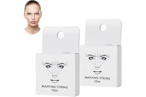 RUMGUG 2Pcs Hilo Marcador Microblading, Cadena de Mapeo de Pre-entintado Cartografía Mapping String Accesorio para Regla de Tatuaje Cuerda Herramienta de Medición para Regla Tatuaje Semipermanente de Cejas