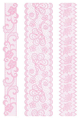 Kitchen Craft Sweetly Does It Mustermatte zum Verzieren von Torten, 40 x 27 cm, aus Silikon, Motiv Spitzenbordüre, Pink - 2