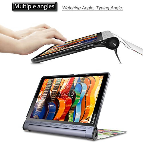 Lenovo Yoga Tab 3 Plus/ Lenovo Yoga Tablet 3 10 Pro Hülle Case, Infiland Ultra Dünn Tri-Fold Muschel PU Leder Ultra Schlank Superleicht Ständer Shell Cover Schutzhülle Etui Tasche für Lenovo Yoga Tab 3 Plus 25,65cm (10,1 Zoll IPS) Convertible Media Tablet/Lenovo YOGA Tablet 3 10 Pro 25,6 cm (10,1 Zoll QHD IPS) Tablet (Not für Lenovo Yoga Tab 3 10)(Fröhlicher Baum) - 4