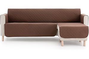 Lanovenanube - Funda Chaise Longue Acolchado Mallorca - Práctica - Izquierda 240 cm - Color Marrón C03