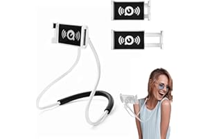 LYTIVAGEN Neck Phone Holder Lazy Handyhalterung Universal Handy Ständer Hals Handyhalterung 360° Flexible Handy Halter Schwanenhals Handy Halterung für Smartphones Mini Tablets, Weiß