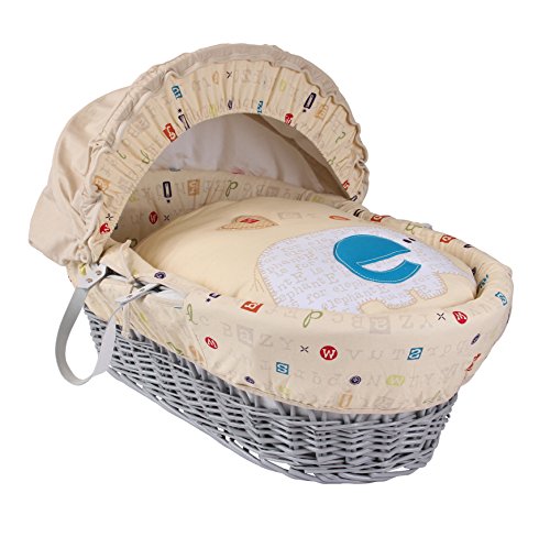 Clair de Lune ABC Wicker Basket (Grey)