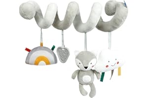 TROYSINC Jouet pour bébé - Pendentif chaîne de poussette animal - Chaîne de poussette - Jouet en spirale - Jouet pour poussette - Jouet suspendu pour nouveau-né bébé garçon fille (A)