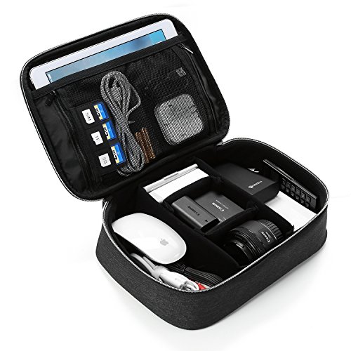 BAGSMART Universaltasche Eletronik Organizer für Kabel, Externe Festplate, ipad mini, Objektive Schwarz