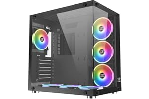Xigmatek Aquarius Plus (Noir) - Boîtier Moyen Tour avec fenêtres en Verre trempé et rétroéclairage RGB (Catégorie : Boîtier PC) EN43354