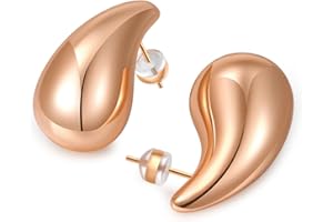 MOROTOLE Orecchini a cerchio d'oro per le donne, orecchini a buca leggeri e ipoallergenici con orecchini a goccia placcati in oro 14K Dupes per le donne alla moda