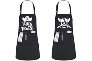 Zg-Carkilo Grembiule regolabile 2 pezzi impermeabile, con 2 tasche, grembiule cucina donna chef, nero