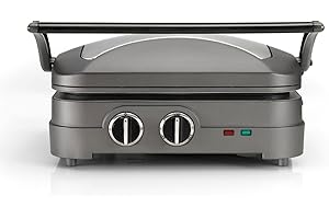 ‎CUISINART Cuisinart Griddler Elite | Sandwichtoaster, Paninipresse, Kontaktgrill, elektrische Grillplatte | Abnehmbare Antihaftplatten | Spülmaschinenfest | Gesundes Grillen, weniger Öl | Grau