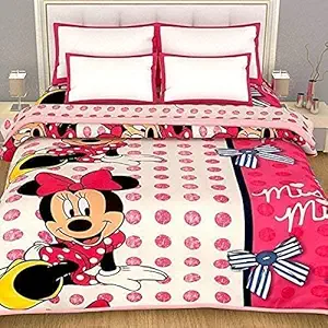 Roman Homes Poly Cotton Fancy Flower AC Blanket Single Bed Size Dohar for Kids (Single, Micky Mouse)