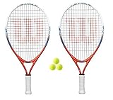 Tamaño de cabeza - 516cm2 2 x WILSON US Open 19 Junior Raquetas De Tenis + 3 Pelotas PVP 90 Libras