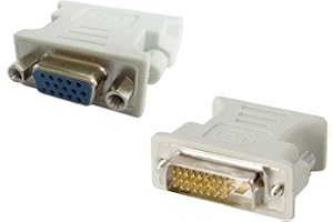REY Adattatore da DVI-D 24+1 Pin Maschio a VGA Femmina 15 Pin, convertitore Segnale Video