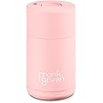 frank green Ceramic Reusable Bottle with Push Button Lid, 10oz/295ml Capacity (Blushed)