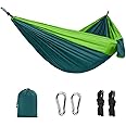 Outdoor Camping Hammock with Portable Carrying Bag and 2 Hanging Straps | 210T Nylon Parachute Hammocks for Camping | Lightweight and Portable Hammock