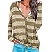 Produktbild GHEMD Mode Dame Streifen Gedruckt Pullover Sweatshirt Frauen V Neck Bluse Langen Ärmel T-Shirt Oberbekleidung Tops Blusen Tuniken Herbst Winter Weste
