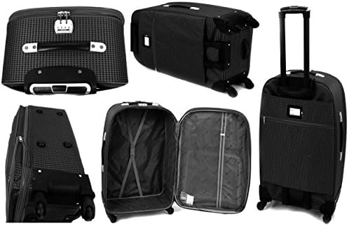 Expanding Lightweight 4 Wheel Spinner Trolley Case - Available in 4 sizes and 3 colours (23" Medium, Black)