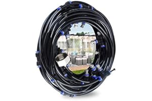 Hydrogarden Outdoor Misting System Sprühnebel Kühlung Terrasse Garten Gewächshaus Pavillon Wasserzerstäuber 8 Meter Schlauch und 9 Metalldüsen Sommer