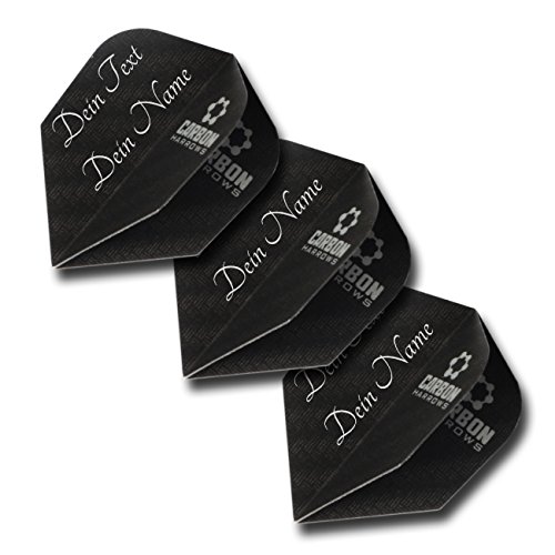 3Dglas Carbon Dart Flight mit Gravur | Text oder Logo | Das Geschenk für Dartspieler