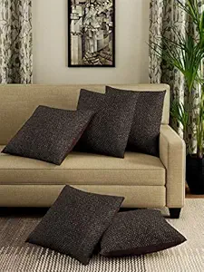 Boutique Bedding Solid Jute Cushion Covers for Home Decor-Brown
