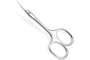 ANRUI Nagelhautschere Scharf mit Gebogener Schnittfläche, Asymmetrischer ergonomischer Griff, Maniküre Hautschere Extra Fein aus Edelstahl zum Präzisen Entfernen Nagelhaut, Abgestorbene Haut