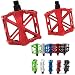 Produktbild Semoss 2 Stück Ultra Light Aluminium Fahrradpedale Mountainbike Anti Rutschpedal Universal Fahrradpedale Trekking BMX Pedale MTB Pedal Rot,Größe:9/16 Zoll