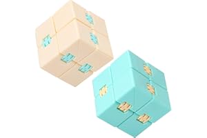 Umitive Infinity Cube, Unendlicher Würfel Anti Stress Spielzeug, Unendlicher Flip Würfel Dekompression Spielzeug, Tötungs Zeit Zappeln Spielwaren Stressabbau Würfel 2pcs （Blau und Gelb）