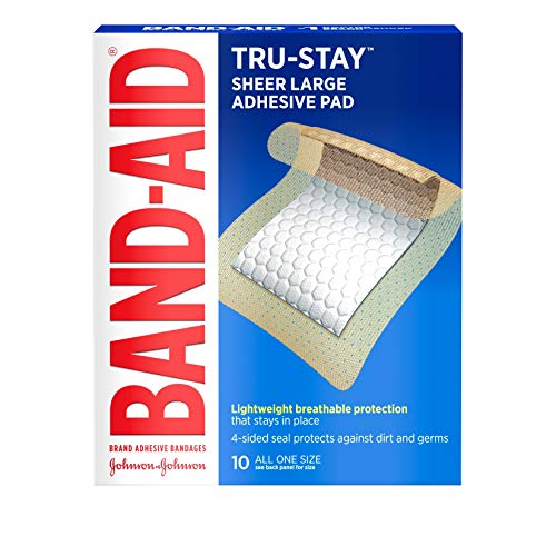 Band-Aid almohadillas de primeros auxilios, vendajes adhesivos, almohadillas adhesivas grandes, 10 unidades