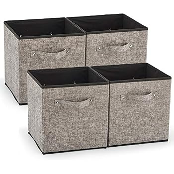 6 Faltbare Stoff-Aufbewahrungskörbe – 27 Cm Würfel, Mit Griffen, Für Regale & Schränke