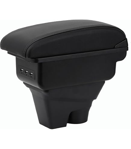 Accoudoir Central Pour Citroën C3 2017-2023 - Double Couche, Rangement Et Porte-gobelets, Noir