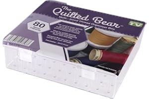 The Quilted Bear Scatola per 80 rocchetti di filo, impilabile e resistente, in plastica acrilica, contenitore per filo da cucito o organizer per cucito